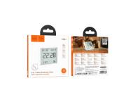 Датчик температуры и влажности HOCO HX41, ABS, часы, белый