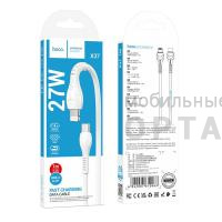 Кабель Type-C to Lightning HOCO X37 Cool power, 1.0м, PD27Вт, круглый, 3.0A, силикон, цвет: белый (1/31/310)