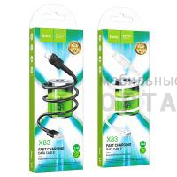 Кабель USB to Lightning HOCO X83 Victory, 1m, 2.4A,  чёрный