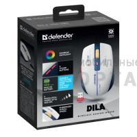 Беспроводная игровая мышь DEFENDER Dila MM-282 бел+син,LED,6D,2.4,1800dpi (1/100)