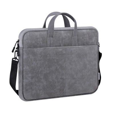 Сумка для ноутбука DEFENDER Solid  15.6" PU кожа, карман, серый (1/30)